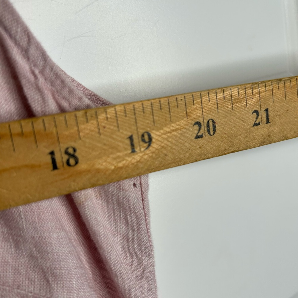 Magashoni Women’s Size Medium Linen Sleeveless Shirt Dress Pink Coastal 6423 - Picture 4 of 6
